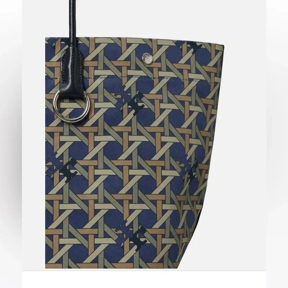 Tory Burch Canvas Basketweave Large Tote - Picture 2 of 4